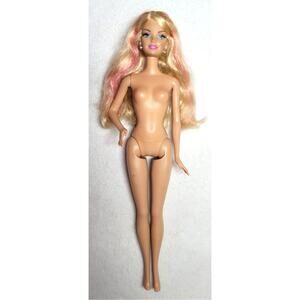 Mattel Barbie My Glam 2010 Millie Face Blond Hair Pink Streaks Earrings Nude